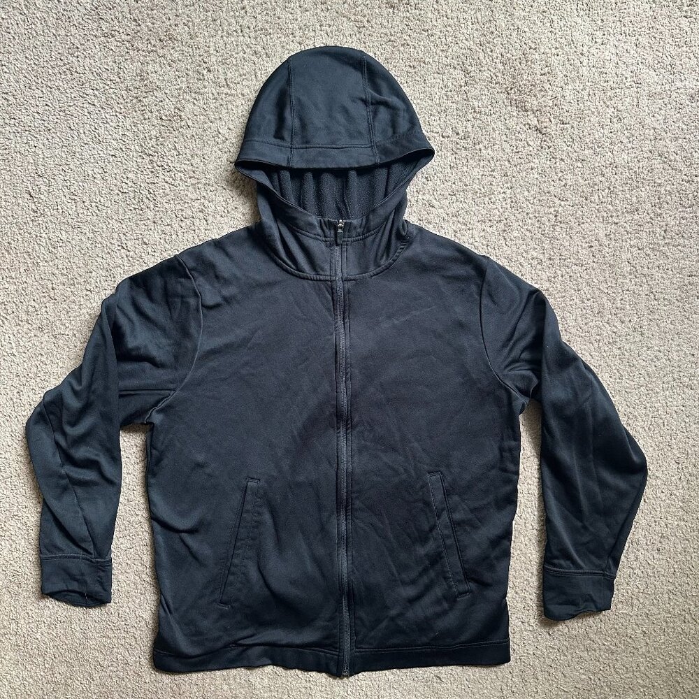 Nike Sweatshirt Womens Large Full Zip Hoodie Basketball Blk Pockets Long Sleeve